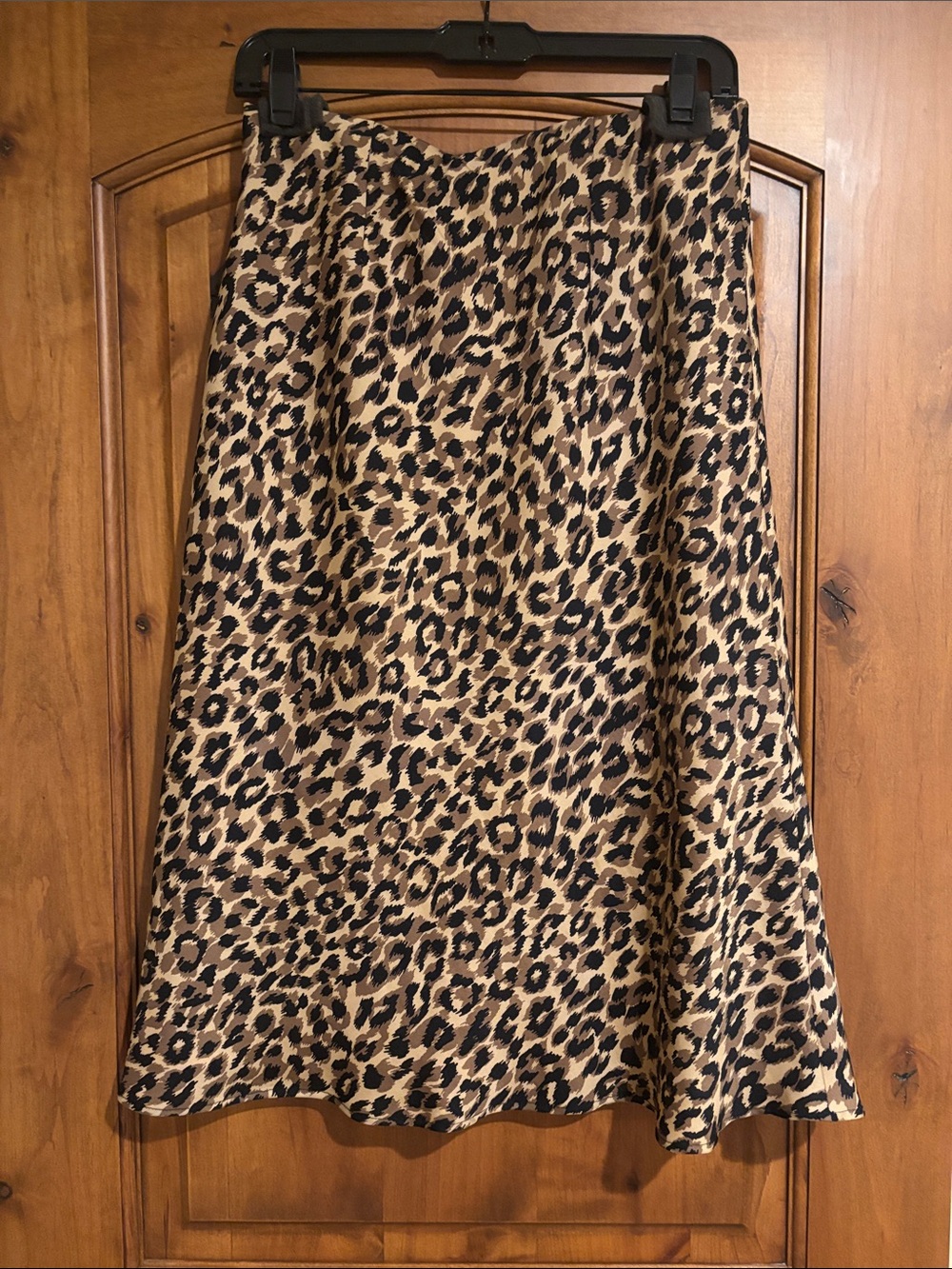 Size 40 (French) Gerard Darel Leopard-Print A-Line Skirt in Tan and Black